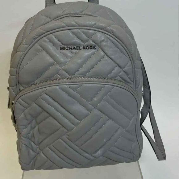 Michael Kors MK Designer Gray Quilted Chevron Backpack Shoulder Bag - Picture 1 of 9